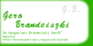 gero brandeiszki business card